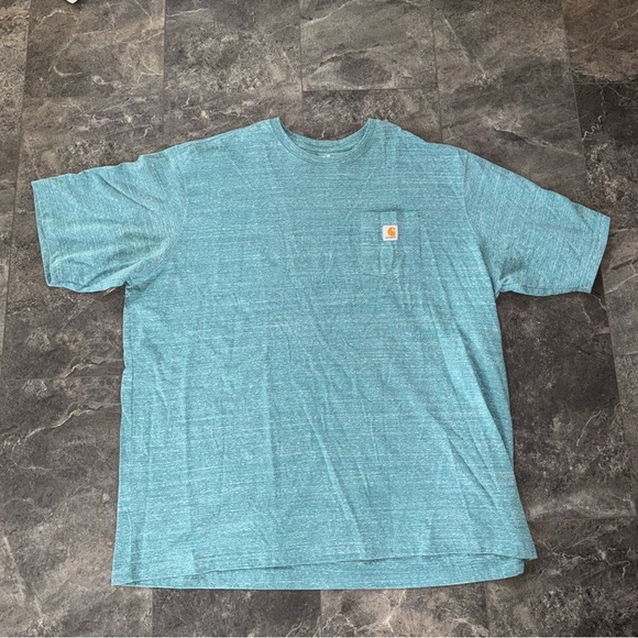 Carhartt Loose Fit Short Sleeve Shirt Green Blue Color Size 4XL - Picture 1 of 4